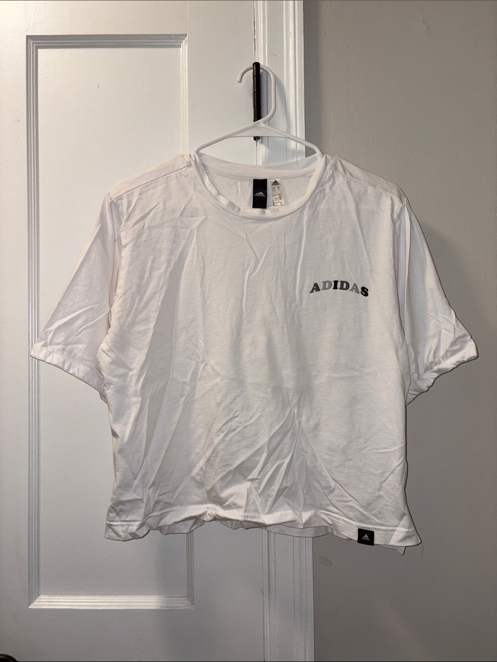 adidas White Logo Crew Neck Tee
